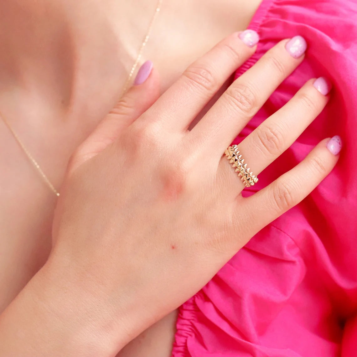 Bague Pyramid Spike en Acier Inoxydable