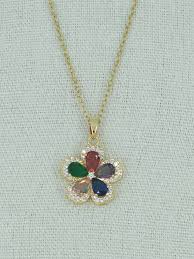 Collier fleur multi couleur