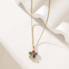 Collier fleur multi couleur