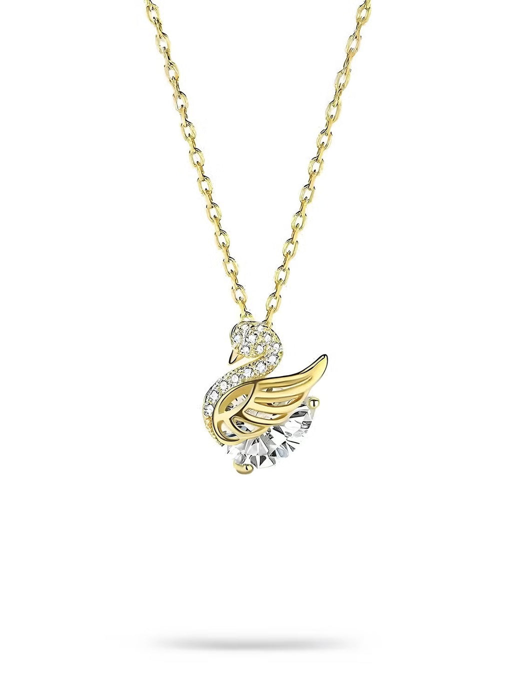 Collier Cygne Cristal en Acier Inoxydable