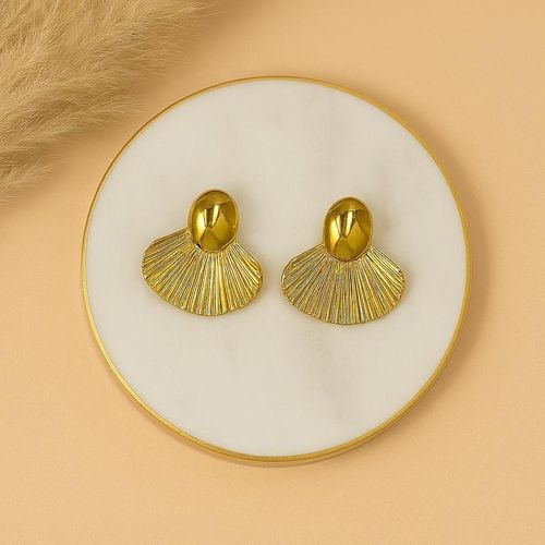 Boucles d'oreilles "Éventail" Chic en Acier Inoxydable 🐚