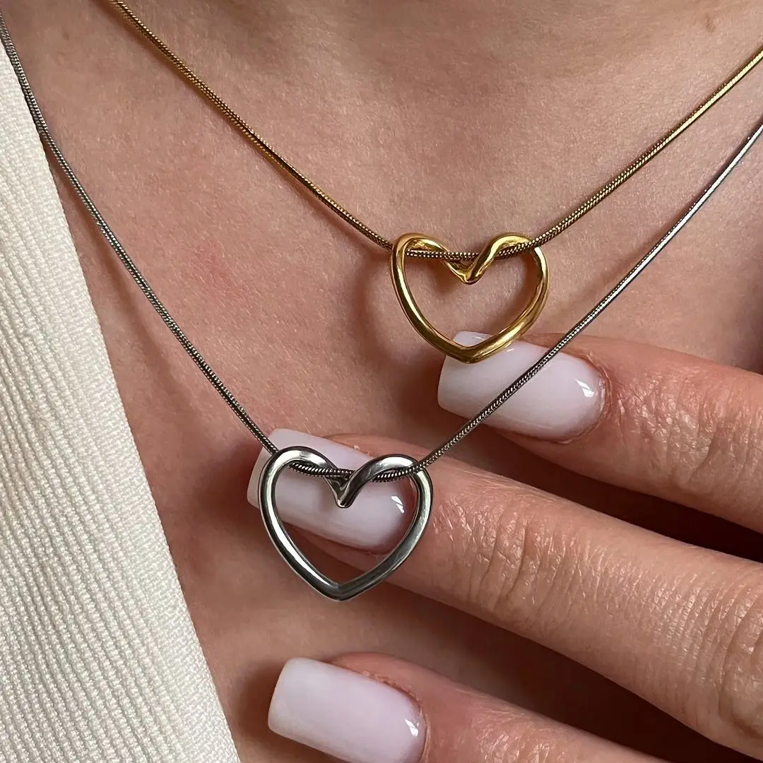 Collier cœur inoxydable