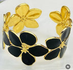 Bracelet Jonc "Éclat Floral" en Acier Inoxydable