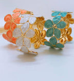 Bracelet Jonc "Éclat Floral" en Acier Inoxydable
