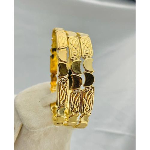 Bracelet en or massif avec motifs floraux
